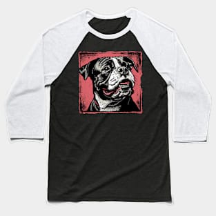 Retro Art American Bully Dog Lover Baseball T-Shirt